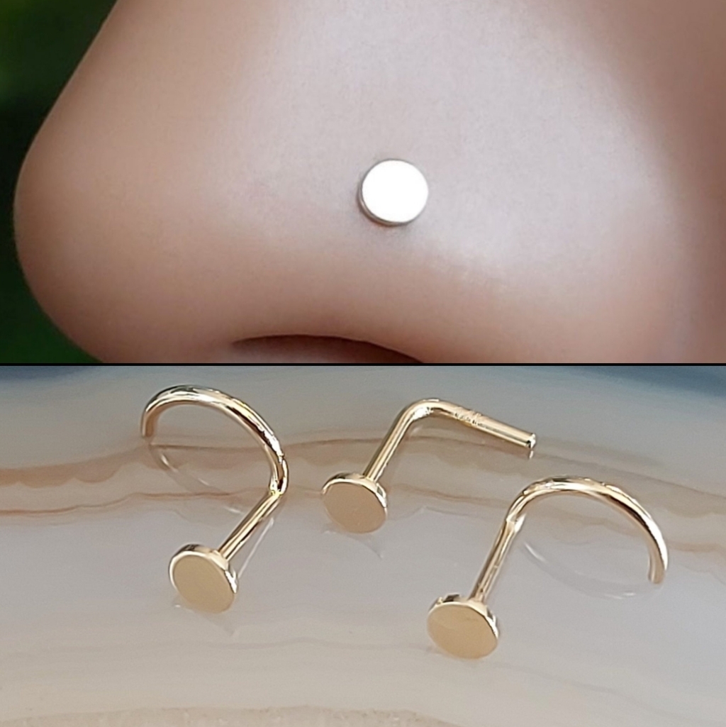 3 Gold Nose Rings